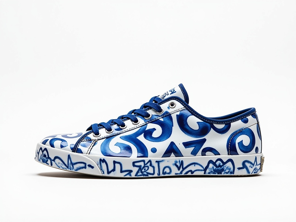 Sneaker — Blue White Porcelain x Graffiti